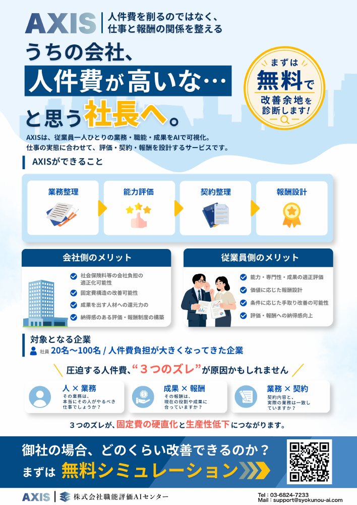 AXIS オフライン配信用チラシ（表裏セット）の表紙